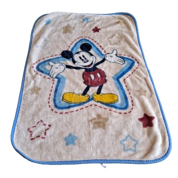 Mickey Mouse Baby Blanket Nursery Naptime Plush Star Classic 29" x 43" Soft - Picture 1 of 5